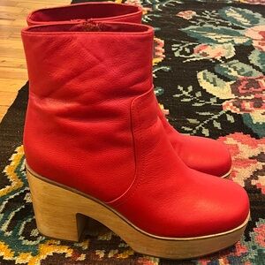 Charlotte Stone Bold Red Clog Boots